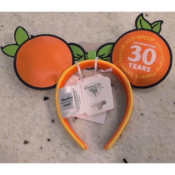 Disney Loungefly 2025 Epcot Flower & Garden Scented Orange Bird Ears Headband - Picture 5 of 6